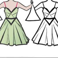 give me a fashion dress outline for a lady